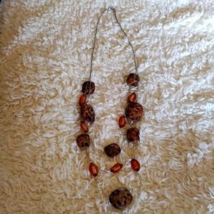 Beautiful 😍❤️ Animal Print Brown with black accent necklace